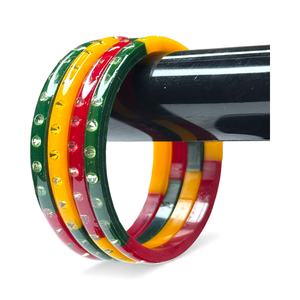 Ensemble de bracelets en acrylique multicolores vibrants avec des accents de strass taille émeraude, vêtements de mariage, vente en gros pour femmes - Product Image 4