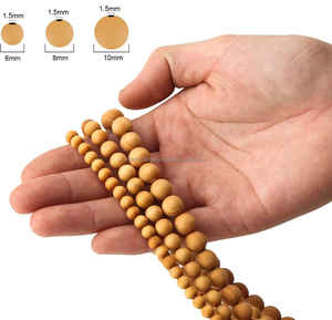 Cuentas de Madera Redondas Naturales de Color Natural al por Mayor para la Fabricación de Joyas, Tamaño Personalizado Disponible - Product Image 4