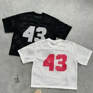 Camiseta de fútbol de moda de marca personalizada, camiseta de fútbol americana corta con logotipo de diseño bordado - Product Image 4