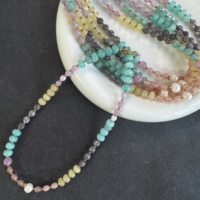Collier de luxe coloré fait main style bohème avec perles, pierres précieuses pastel, perles d'eau douce, tourmaline et intercalaires dorés, bijoux pour femme, idéal pour un cadeau