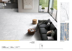 กระเบื้องปูพื้นพอร์ซเลนขนาด60x120ซม. และ600x1200มม. มีพื้นผิวด้านและมันวาวสำหรับห้องอพาร์ตเมนต์ดีไซน์ทันสมัย - Product Image 4