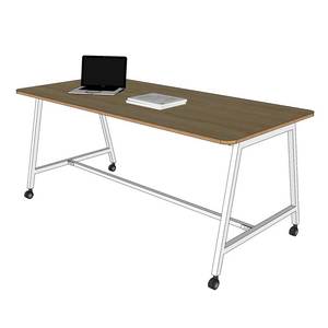 Table de réunion moderne minimaliste en contreplaqué 180x80cm Système FOS FOS008 avec pieds en fer - Product Image 2