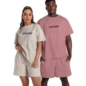 Conjunto corto de verano para hombre de alta calidad Nueva moda Camiseta y pantalones cortos de 2 piezas Tela de punto sólido Precio bajo Conjunto corto personalizado - Product Image 1