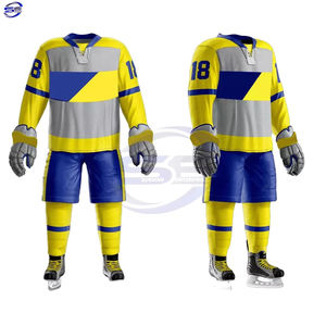 Fabrication en usine de maillots de hockey sur glace unisexe de qualité supérieure ensembles de pantalons nom de l'équipe OEM imprimé prix de gros uniforme de hockey sur glace - Product Image 1