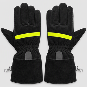 Gants de pompier Amber Long en cuir de vachette fendu, avec index renforcé, membrane PU, EN 659 - Product Image 3