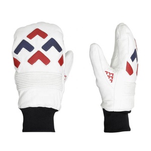 Meilleures ventes Gants de ski unisexes pour adultes 100% acrylique Motif câble Mitaines avec patch en cuir imprimé pour les sports d'hiver - Product Image 3