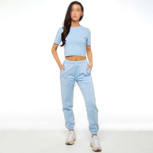 Nouveau design Logo broderie impression toile plat femmes Cargo pantalon automne coupe régulière taille moyenne couleur unie 100% coton - Product Image 5