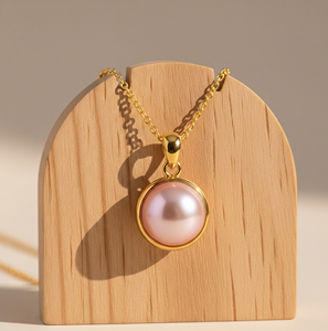 Cadena de Plata de Ley 925 de Grado Superior Ajuste de bisel bohemio Perla Rosa Natural forma redonda colgante cristal curativo regalo de moda - Product Image 4