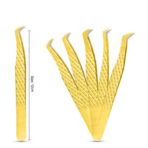 Punta de fibra de agarre de diamante de alta calidad, pinzas de volumen de pestañas de acero inoxidable de capas finas, herramienta de belleza de Punta puntiaguda fácil de usar - Product Image 4
