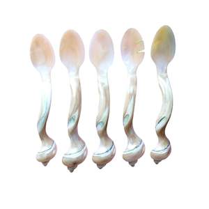 Cuillère de luxe incrustée de nacre, coquillages et conques, faite à la main, réutilisable, haute qualité, promotion 2026 - Product Image 1