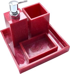 Ensemble d'accessoires de salle de bain en résine artisanale de qualité supérieure, quatre pièces, avec couleur et taille personnalisées pour l'hôtel et l'usage domestique - Product Image 5