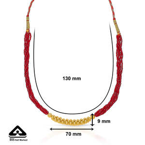 สร้อยคอทองคำชุบสีแดงเหลืองร้อนแรงสำหรับผู้หญิง ประดับด้วยลูกปัดเพชร - Product Image 5