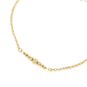 Pulsera texturizada con acento de cuentas Chapado en oro de 18 quilates Hecho a mano Delicado al por mayor Joyería de plata esterlina 925 - Product Image 3