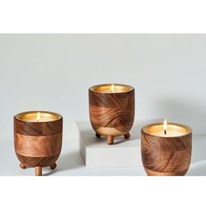 Portavelas de madera natural hecho a mano personalizable de la India para decoración de mesa de hotel en casa y ocasiones navideñas - Product Image 5