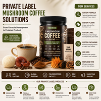 Mélange de café aux 5 champignons OEM Lion's Mane Reishi Chaga Cordyceps en poudre