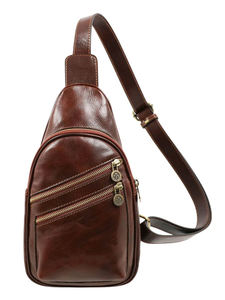 Bolso bandolera de cuero genuino para hombre, bandolera de pecho, bolso de viaje multiusos de moda Vintage, portátil para uso informal - Product Image 6