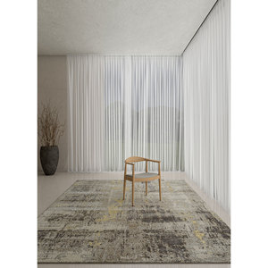 Alfombra Uvenuti de Lana y Seda de Bambú Tejida a Mano, Color Marfil, LRB-1545, Rectangular, Abstracta, para Dormitorio, Hecha a Mano con Técnicas de Viscosa - Product Image 6