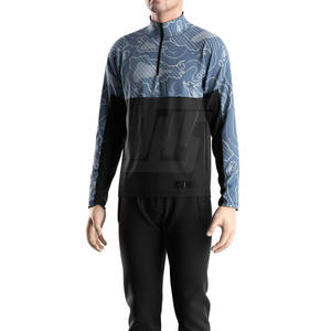 Men Qtr Zip Sublimated Jacket Stretch Fabric Men Quarter Zip Sublimated Jacket <b>For</b> <b>Running</b> Training And Gym Sessions - Product Image 3