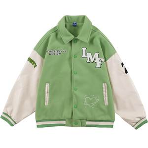 Leather Sleeves Chenille Embroidery Winter <b>Jacket</b> Plus Size <b>Men's</b> <b>Jackets</b> Letterman Baseball Varsity <b>Jacket</b> - Product Image 4