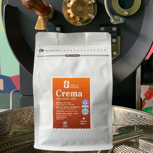 Granos de café expreso tostados CREMA variedad Robusta de Vietnam sabor dulce con cafeína empaquetado en bolsa para cafeterías - Product Image 1