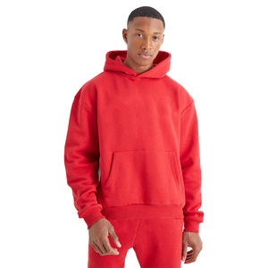 Venta al por mayor de los hombres apilados pantalones de chándal de Color rojo Trending Street Wear hombres adultos chándal con bolsillos de canguro - Product Image 5