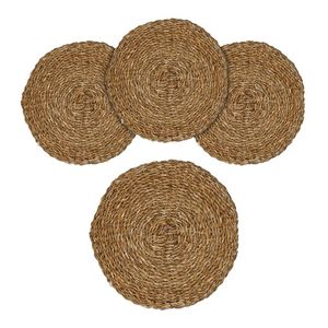 Sous-verre rond en rotin fait main de style américain, sous-verre de table pour le dîner, accessoires de décoration intérieure - Product Image 2