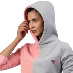 Dos colores de tono Diseño personalizado Mujeres Moda Sudaderas con capucha Logotipo personalizado Serigrafía Manga larga Mujeres Sudadera con capucha - Product Image 6