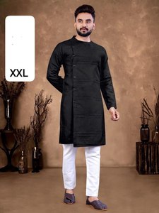 Classique Hommes Coton Kurta Tenue Indienne Traditionnelle pour Mariages Événements Religieux Célébrations Style Quotidien Dessiné À La Main - Product Image 2