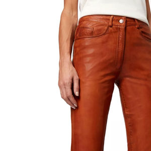 Pantalons en cuir pour femmes en gros, pantalon en toile plat imperméable, écologique, service OEM ODM, respirant, léger, tendance - Product Image 4