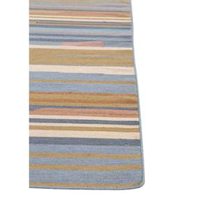 พรมทอมือ Indusbar ADWV-13036 สีน้ำเงิน ลายทอแบน ทำจากขนสัตว์และใยวิสโคส รูปทรงสี่เหลี่ยมผืนผ้าขนาดใหญ่ ลายทาง เหมาะสำหรับใช้บริเวณทางเข้า - Product Image 4