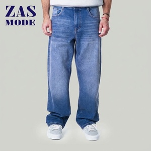 Jeans unisexe à jambe large, taille mi-haute, coupe droite, de luxe, personnalisés pour hommes, 100% coton, séchage rapide, écologiques, vente en gros du fabricant - Product Image 1