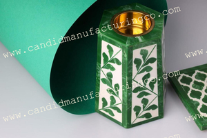 Juego de quemador Mubkhar de madera y acero de quemador Bakhoor de tres formas hexagonales para uso en el hogar y el hotel de la boda - Product Image 2