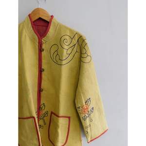 Veste vintage en coton kantha pour femmes manteau de designer indien à imprimé floral - Product Image 4