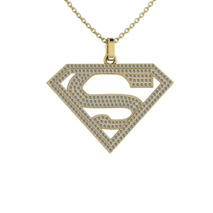 Top Trending Solid 925 <b>Silver</b> Superman S <b>Initial</b> Symbol Hip Hop Bezel Set Pendant <b>Necklace</b> Unisex Iced CZ Gold Plated Fine - Product Image 1