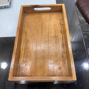 Elegante bandeja rectangular de madera personalizada para servir desayuno en la cama, refrigerios, bebidas, té, café, artesanías de madera en venta. - Product Image 2