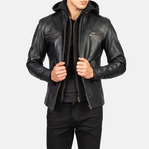 Chaqueta de Motociclista para Hombre, Nueva, Holgada, de Cuero, Estilo Urbano de Moda, con Patrón de Puntos en Relieve, Suministrada por ODM - Product Image 4