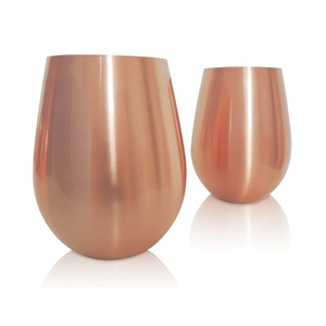 Cobre sólido Fancy Moscow Mule Stemless Smooth Wine Copper Taza corta para beber Hotel Home Bar restaurante Uso - Product Image 3