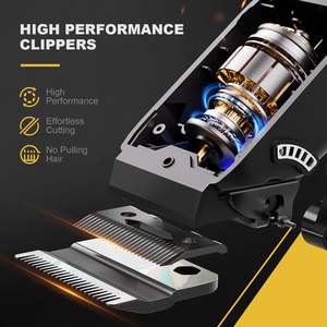 Kit de tondeuses à cheveux professionnelles sans fil rechargeables avec écran LED, tondeuse pour barbiers et usage domestique, prise US, machine à couper les cheveux à batterie - Product Image 4