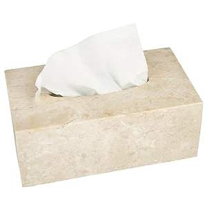 Boîte à mouchoirs rectangulaire en pierre de marbre Champagne, boîte à mouchoirs en marbre de pierre naturelle, boîte à mouchoirs en marbre faite à la main - Product Image 3