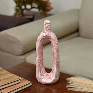 Vase à fleurs creux en céramique corail, petit, de luxe, design floral moderne, fait main, multicolore, pour table ou sol, usage intérieur - Product Image 3