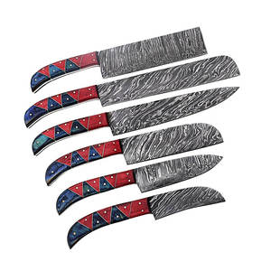 Ensemble de couteaux de cuisine en acier Damas de luxe, conception Full Tang, lame artisanale avec logo personnalisé pour les commandes OEM et ODM - Product Image 4