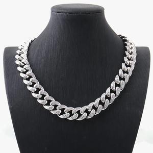 Cadena Cubana de Oro de 14k Personalizada de Joyería Fina, Cadena Cubana de Plata de Ley 925 Ancha de 10 mm, Cadena de Moissanita - Product Image 5