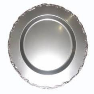 Plaque de chargeur de luxe en acier inoxydable martelé, plaque de chargeur bohème, plaque de chargeur de mariage - Product Image 2