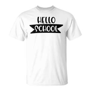 T-shirt Hello School pour le premier jour d'école, pour enfant et professeur - Product Image 1