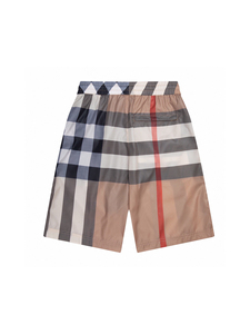 Shorts de bain décontractés pour hommes, imperméables, à carreaux imprimés, en toile de polyester et coton, séchage rapide, taille mi-haute avec cordon de serrage, pour l'été - Product Image 2