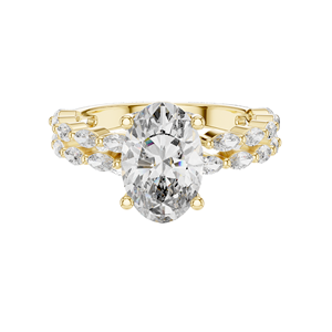 Anillo Solitario Ovalado con Diamante de Laboratorio de 2.72 CT para Mujer, Claridad VVS-VS EF, Oro de 18KT, 14KT, 10KT y Plata 925, Oro Rosa, Amarillo - Product Image 1