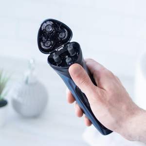 Afeitadora Eléctrica Inalámbrica con Doble Cuchilla, Agarre Cómodo, Cabezal Giratorio, Resistente al Agua, Recortadora Reversible, Cuchillas Metálicas de Afeitado Rápido - Product Image 5