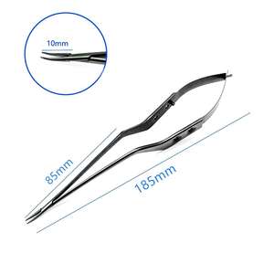 Forceps chirurgicaux microscopiques de haute qualité certifiés CE, porte-aiguilles manuel, forme baïonnette, revêtement noir, 18,5 cm/22,5 cm - Product Image 3