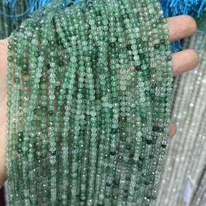 ลูกปัดทรงเหลี่ยมเพชรพลอยสตรอเบอรี่สีเขียวธรรมชาติหรูหราสายหินอัญมณีสำหรับทำเครื่องประดับการออกแบบพลังงานสูงแบบคลาสสิก - Product Image 2