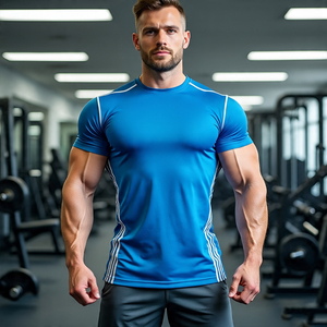 Muscle Fitness Bodybuilding Sublimation Tee Shirts Boys Yoga Exercise Quick Dry T Shirts Boys Running Muscle Athletic T Top Men - Product Image 4